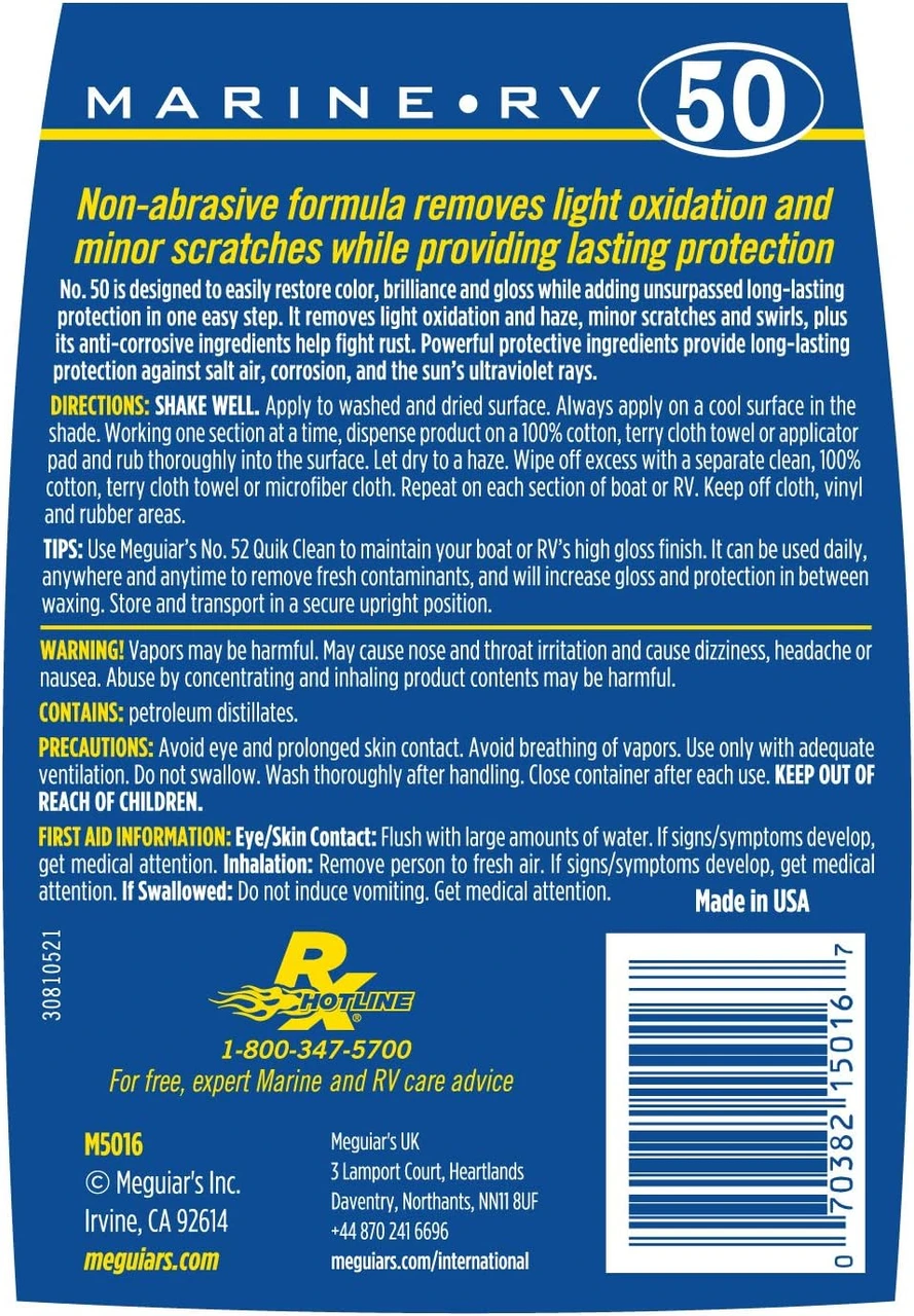 Meguiar's Boat & RV Cleaner Wax Liquid 16 Oz (M5016) — product image 4