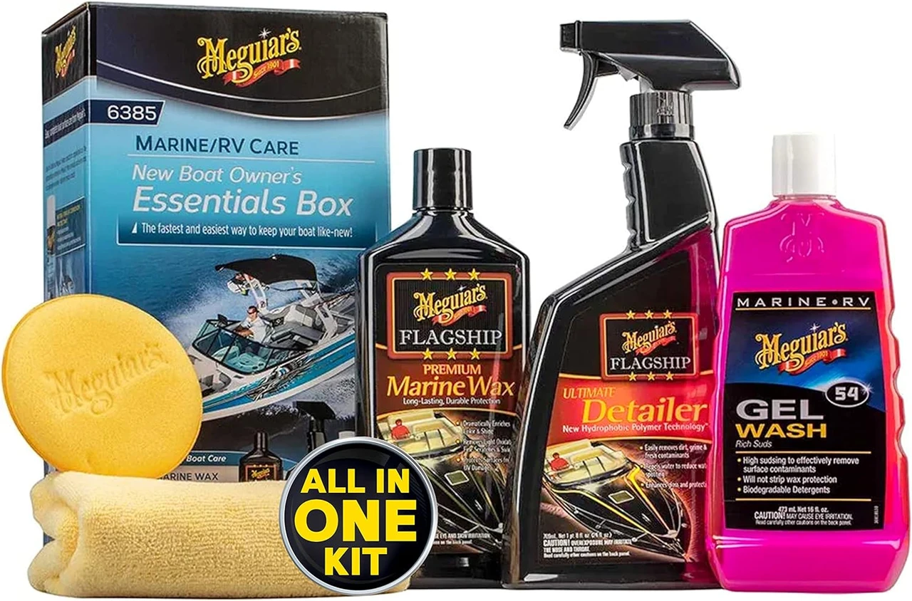 Meguiar's New Boat Owner's Essentials Kit, Wax & Wash (M6385)