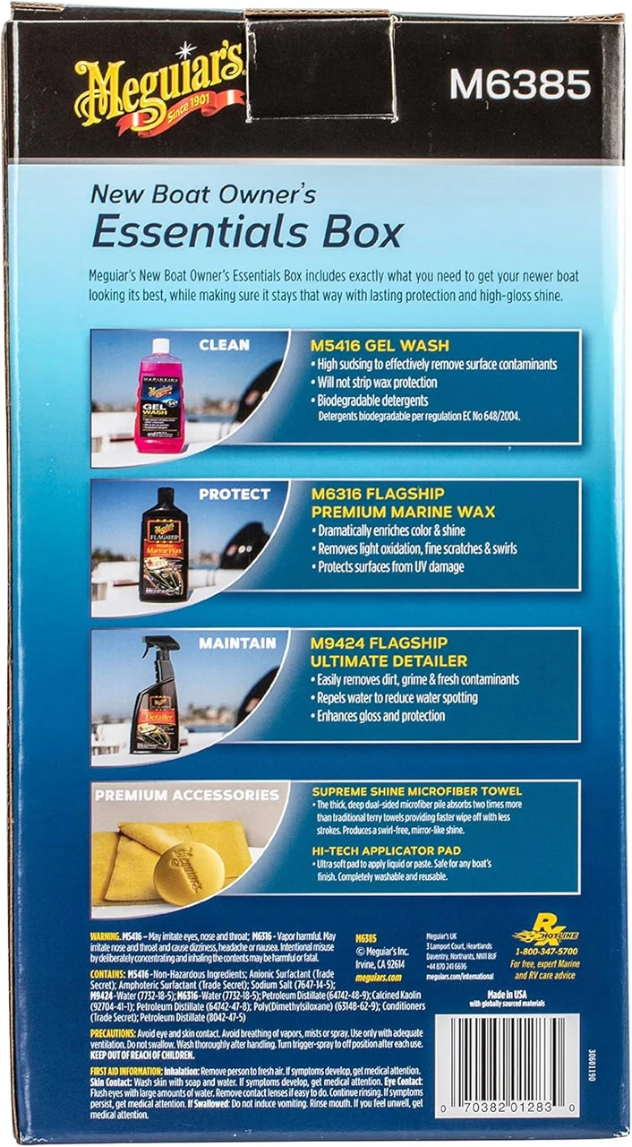 Meguiar's New Boat Owner's Essentials Kit, Wax & Wash (M6385) — product image 8
