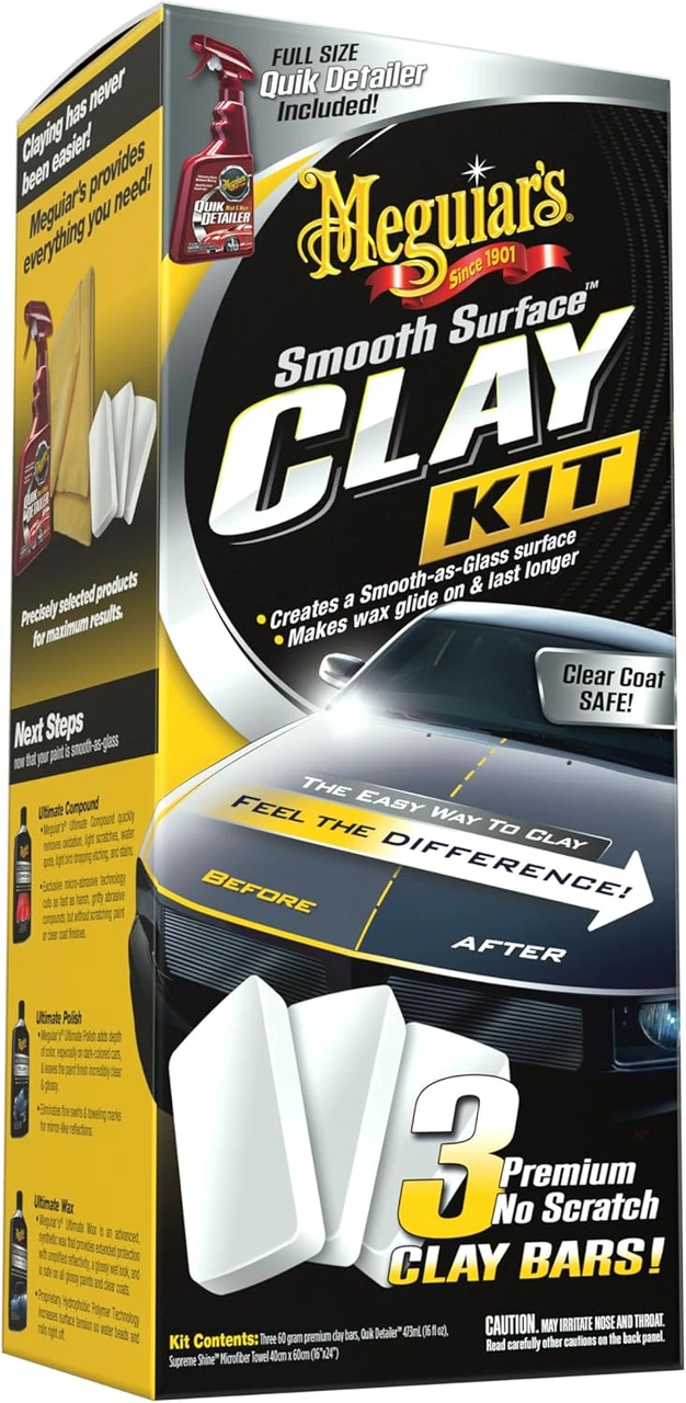 Meguiar's Smooth Surface Clay Kit with 2 Clay Bars (G191700)