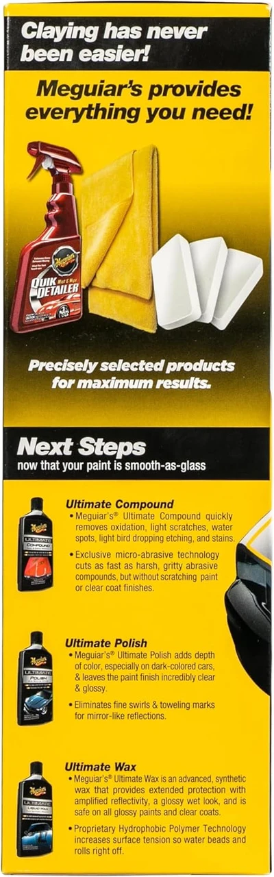 Meguiar's Smooth Surface Clay Kit with 2 Clay Bars (G191700) — product image 3