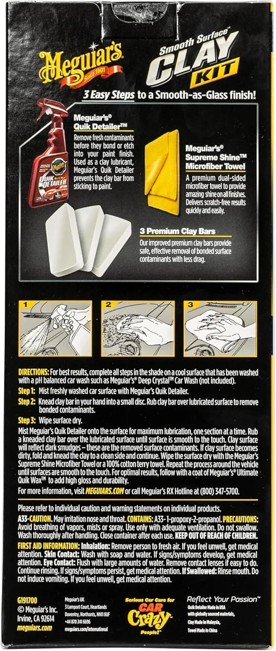Meguiar's Smooth Surface Clay Kit with 2 Clay Bars (G191700) — product image 4