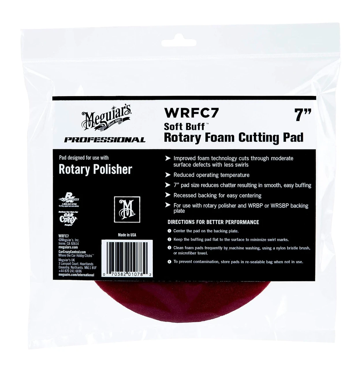 Meguiar's Soft Buff Rotary Foam Cutting Pad 7" (WRFC7) — product image 4