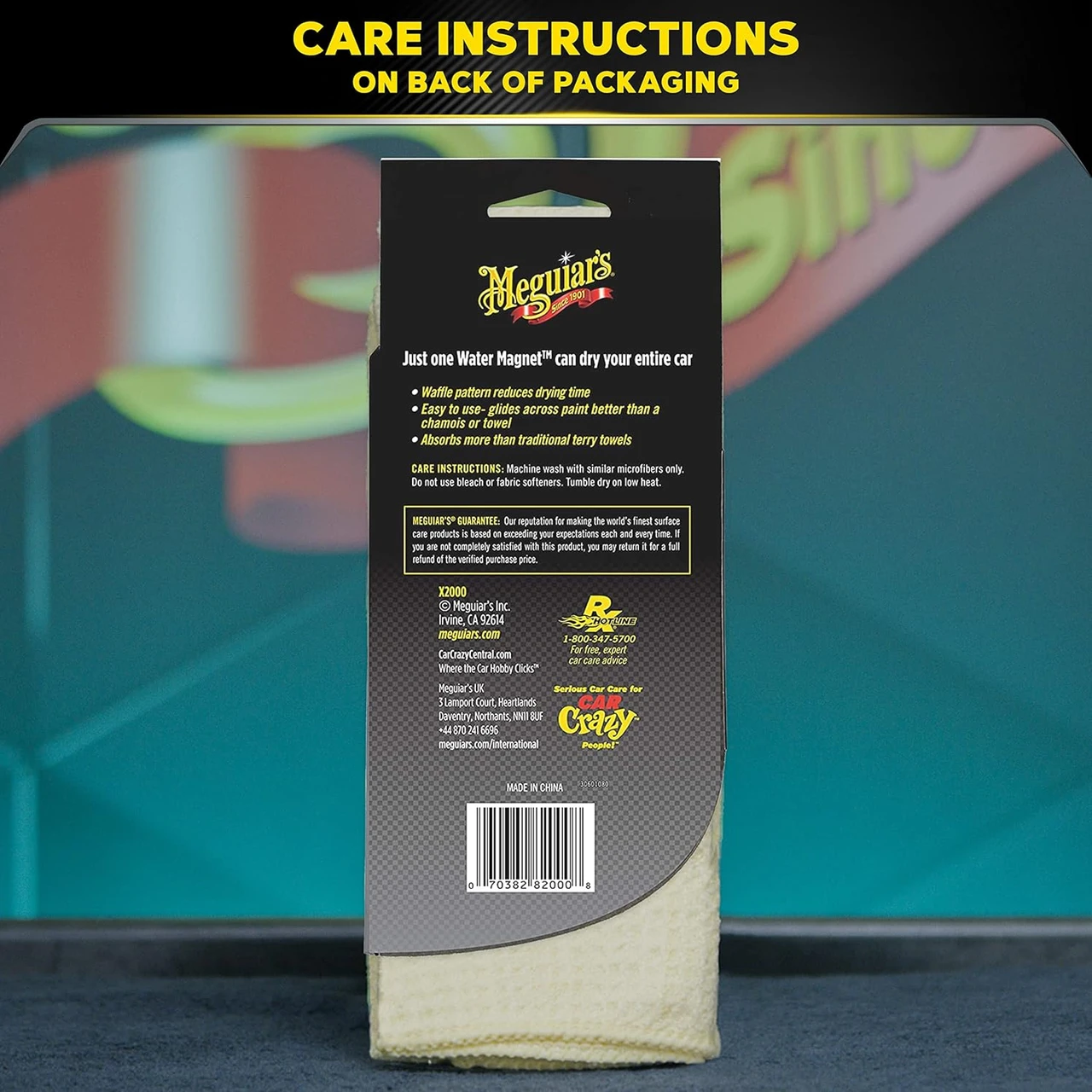Meguiar's Microfiber Water Magnet Drying Towel 22" x 30" (X2000) — product image 7