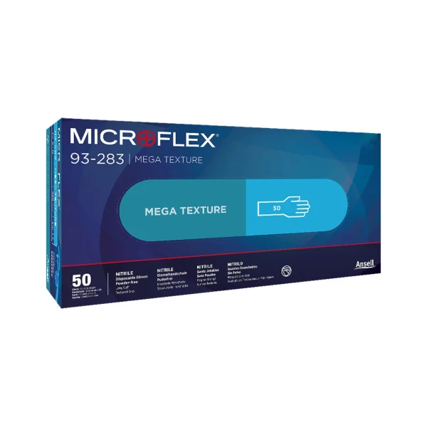 Microflex 93-283XXL Nitrile Disposable Glove with Raised Grip, XX-Large