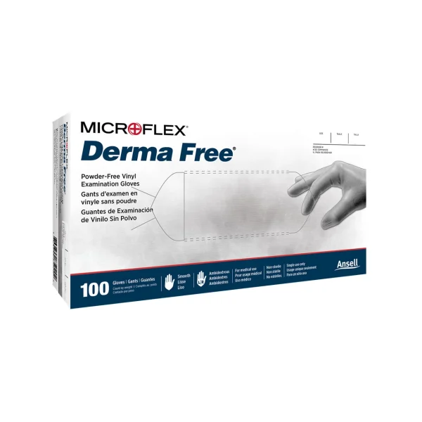 Microflex DF850XL Exam Glove Derma Free NonSterile Vinyl Gloves XL 1,000/Case