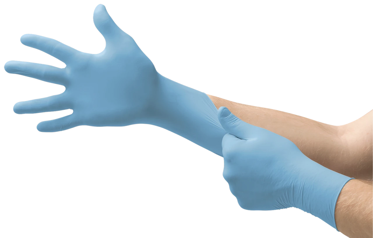 Microflex Disposable Powder-Free Nitrile Gloves for Cleaning w/Textured Fingertips (92-134) — product image 2