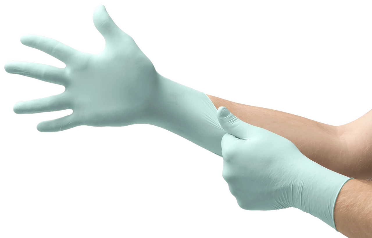 Microflex N882 High Five A+ Aloe Powder-Free Examination Nitrile Gloves, Medium — product image 2