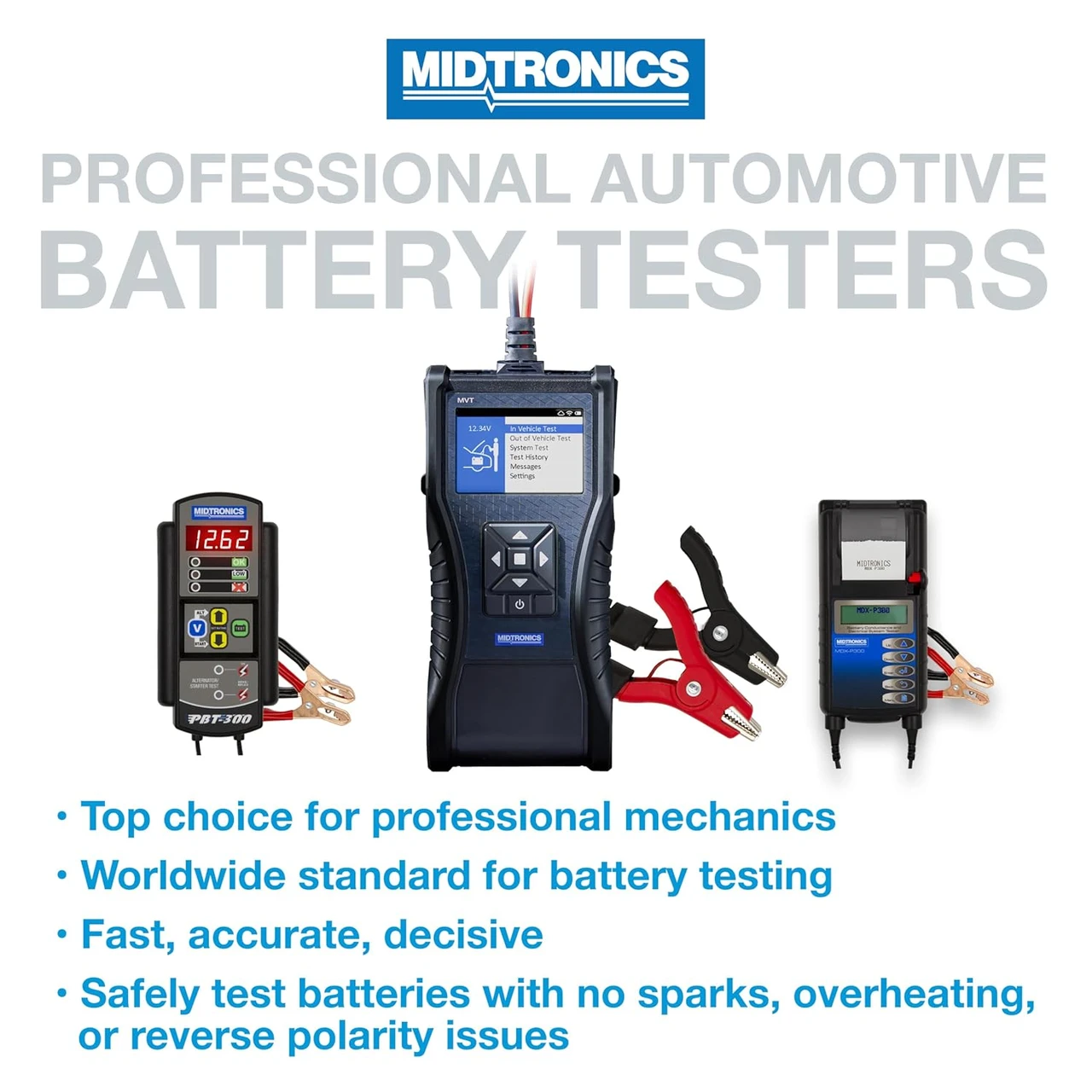 Midtronics Handheld Battery Tester With Printer, Mdx-Ai Powered, Fast & Accurate Diagnostics For 6V/12V (MVT-200P) — product image 4