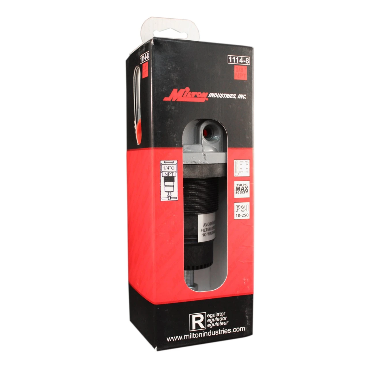 Milton 1114-8 3/8" NPT High Pressure FRL Regulator — product image 3