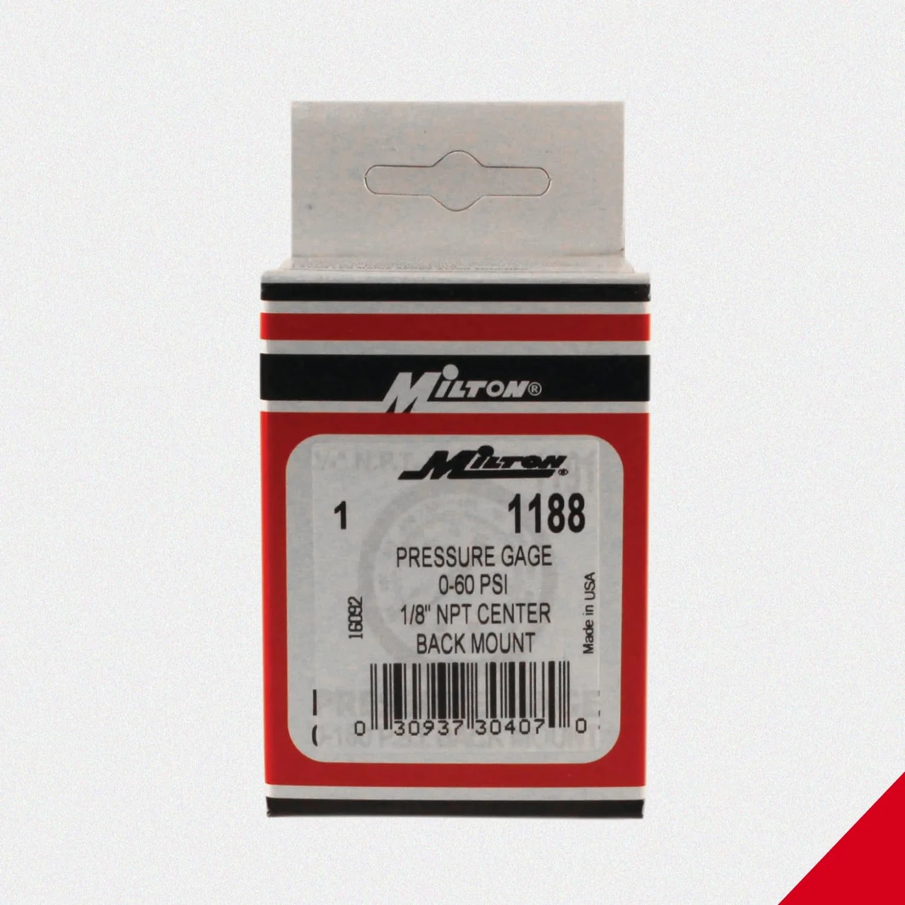 Milton 1188 Mini Pressure Gauge, 1/8" NPT, 0-60 PSI — product image 3