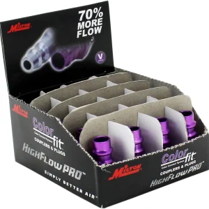 Milton 761VC-20 ColorFit HIGHFLOWPRO Air Plugs V-Style - 1/4" NPT Female, Box/20