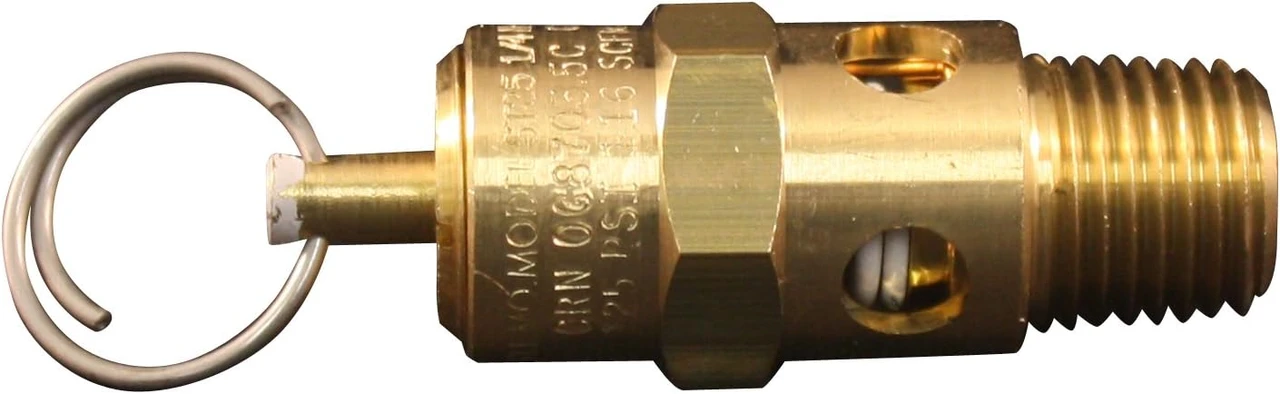 Milton S1090-125 1/4" MNPT ASME Safety Valve - 125 PSI Pop off Pressure