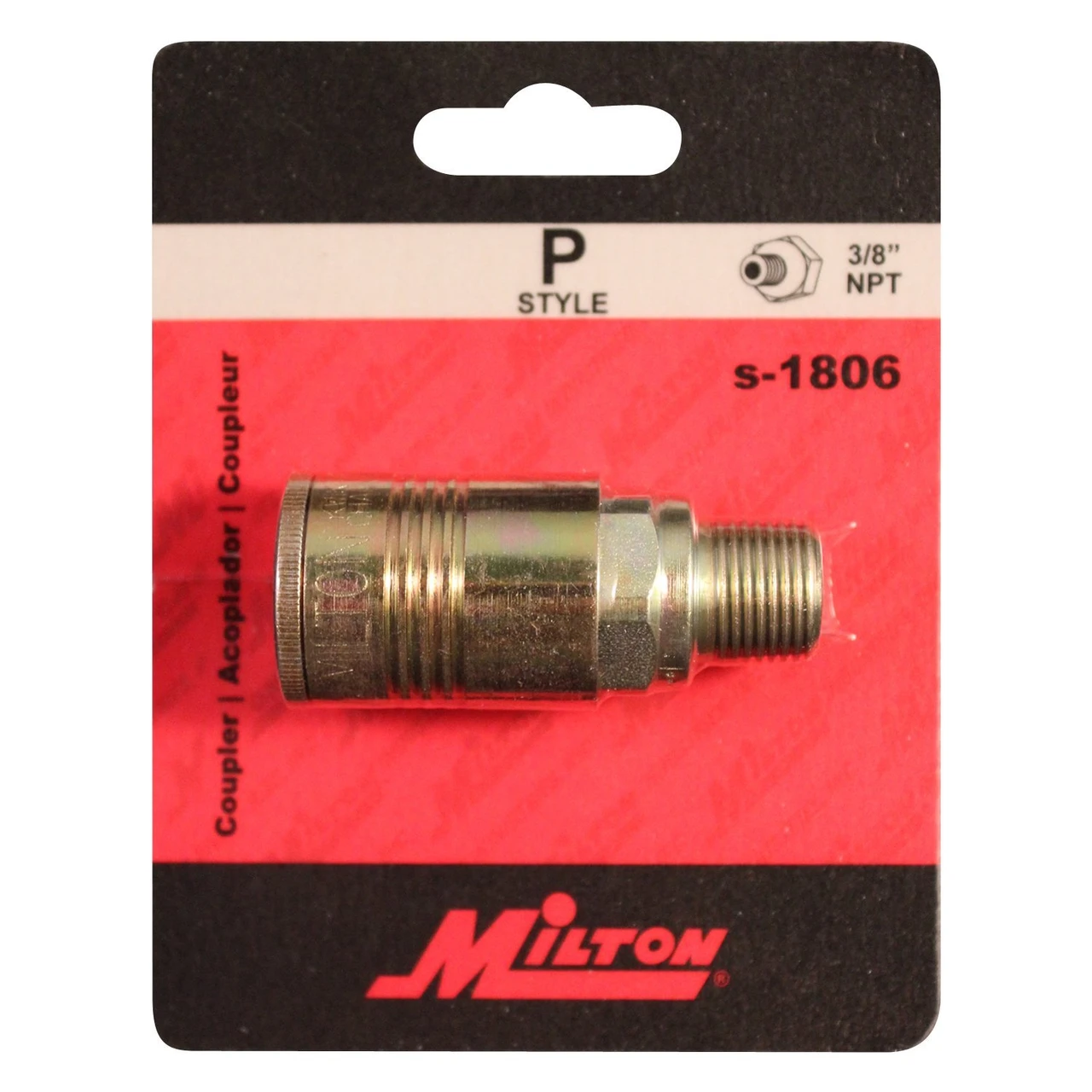 Milton S1806 3/8" MNPT P Style Coupler — product image 3