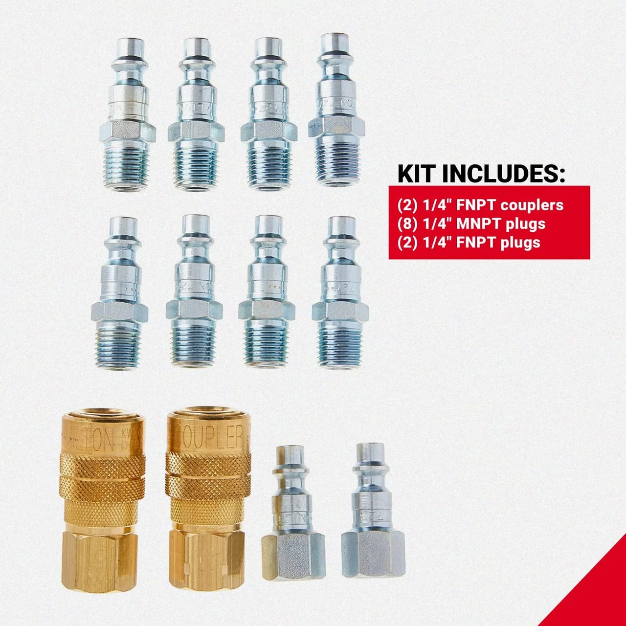 Milton S210 12 Piece M-Style Coupler Kit