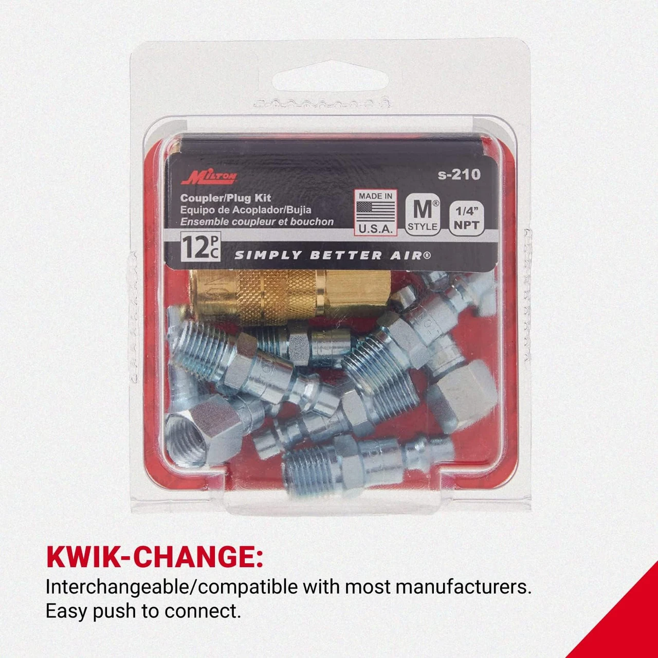 Milton S210 12 Piece M-Style Coupler Kit — product image 4