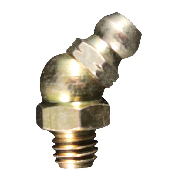 Milton S3225 Grease Fitting, M6 x1, 45 Degrees, OAL 21 mm max, 5-pk
