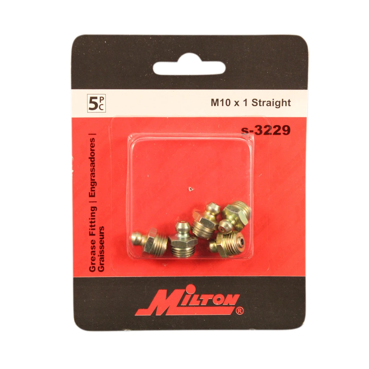 Milton S3229 Grease Fitting M10 x 1, Straight, OAL 16mm max, 5-pk — product image 2