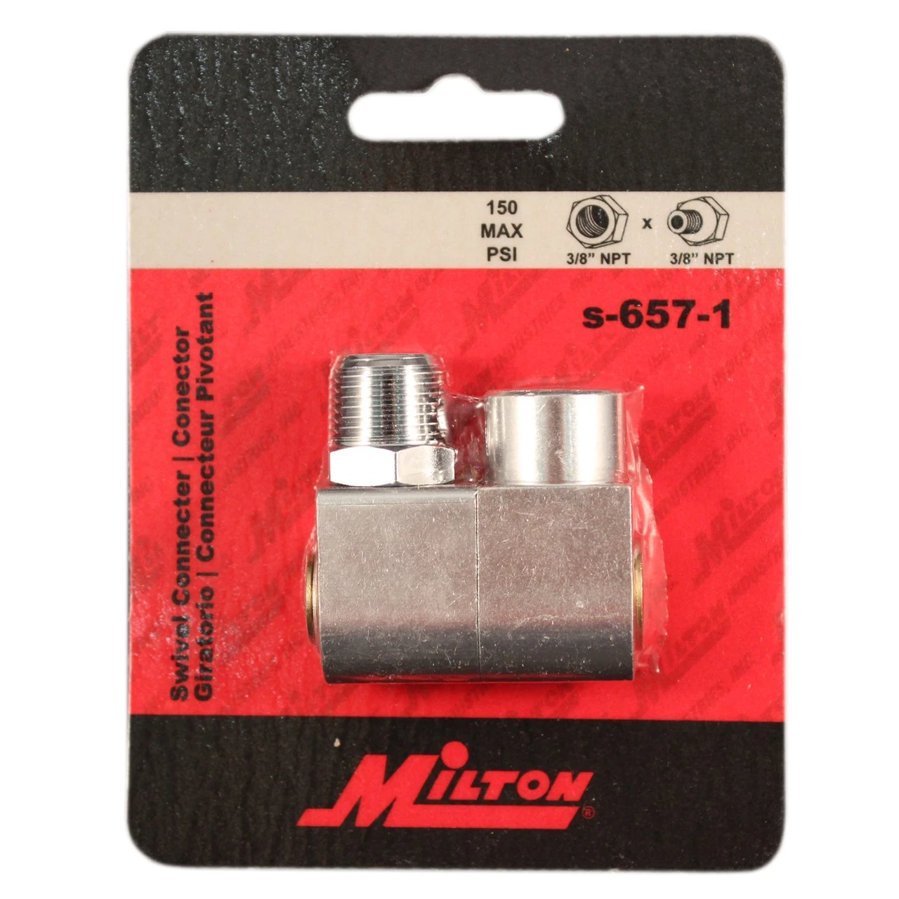 Milton S657-1 3/8" NPT Swivel Hose Fitting Connector — product image 3