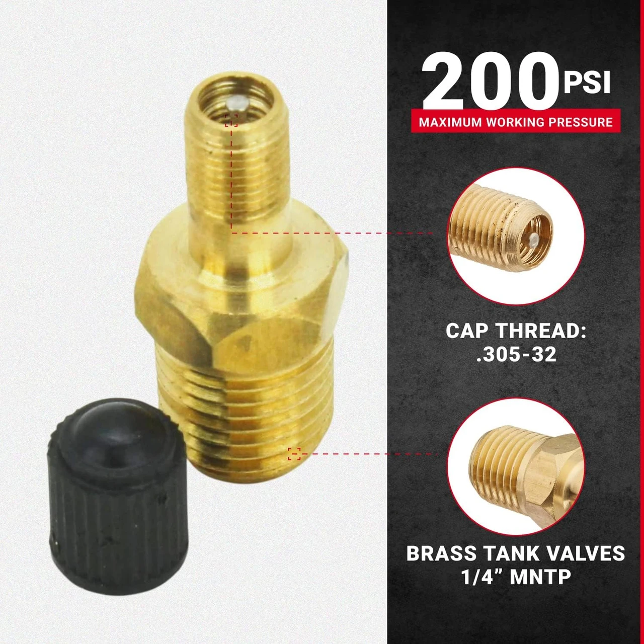Milton S684-4 1/4" NPT Tank Valve, 2/cd — product image 2