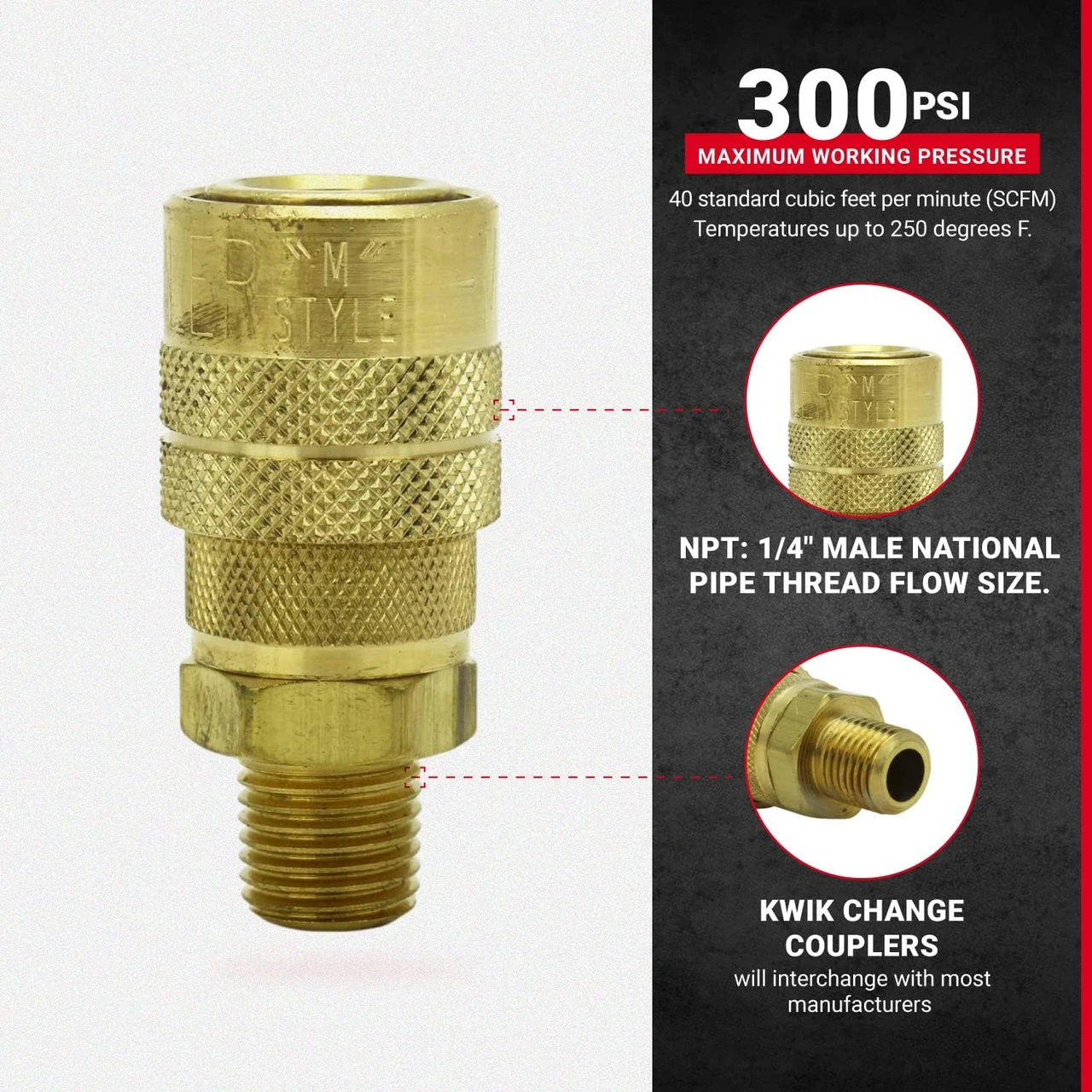 Milton S716 1/4" Male Body M-Style — product image 2