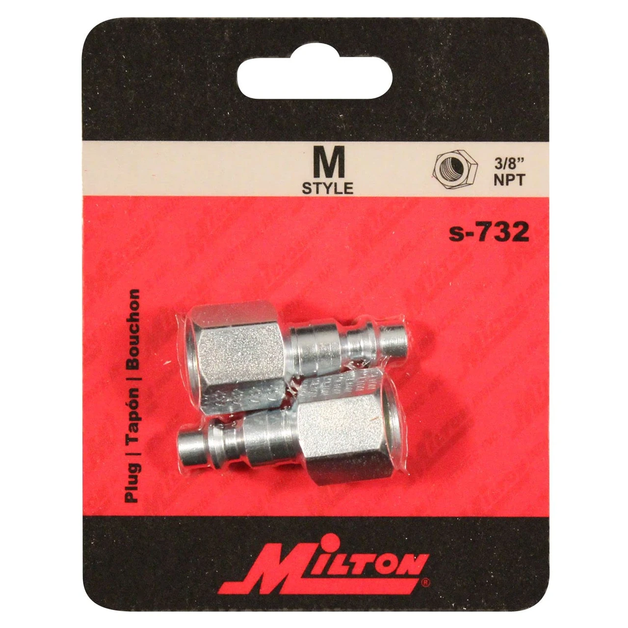 Milton S732 M-Style Plug - 3/8in. FNPT, 2/Card — product image 2