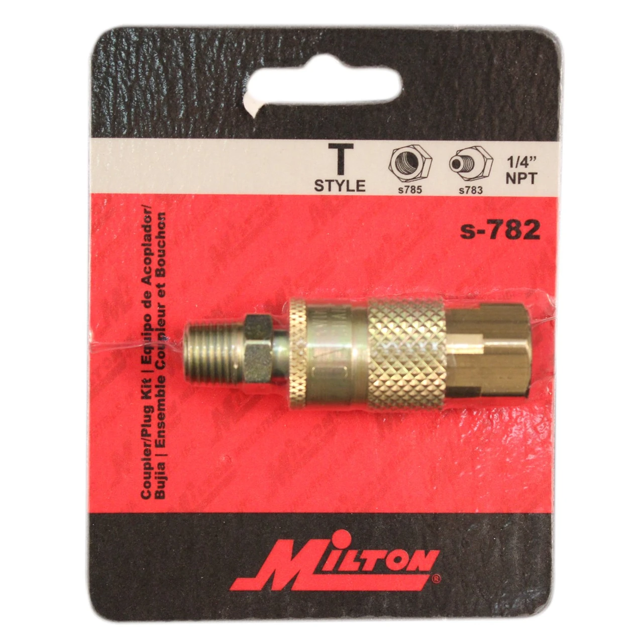 Milton S782 1/4" F. Coupler & M. Plug T-Style — product image 2