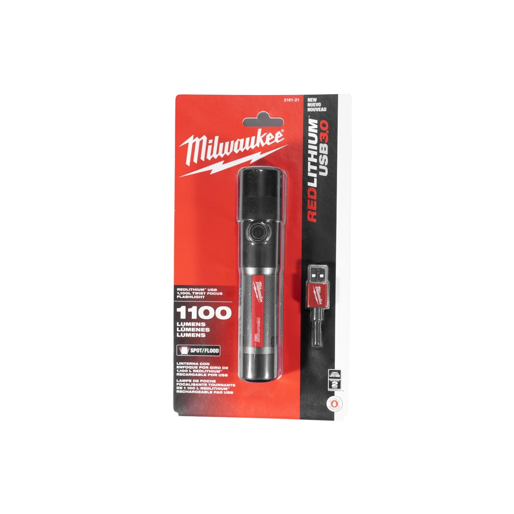 MILWAUKEE 1100 LUMEN FLASHLIGHT CORDLESS RECHARGEABLE (2161-21) — product image 3