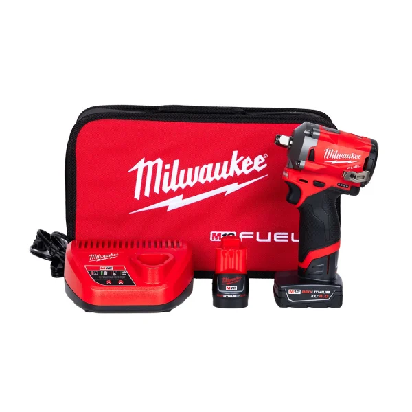 Milwaukee 2555-22 M12 FUEL Stubby 1/2" Impact Wrench Kit