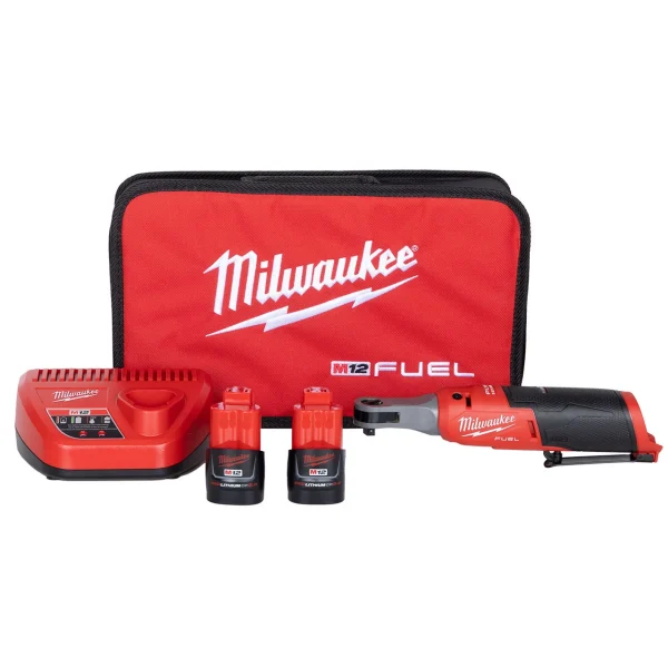 Milwaukee M12 FUEL 12V Brushless Cordless 3/8" Ratchet Kit w/2 Batteries (2567-22)