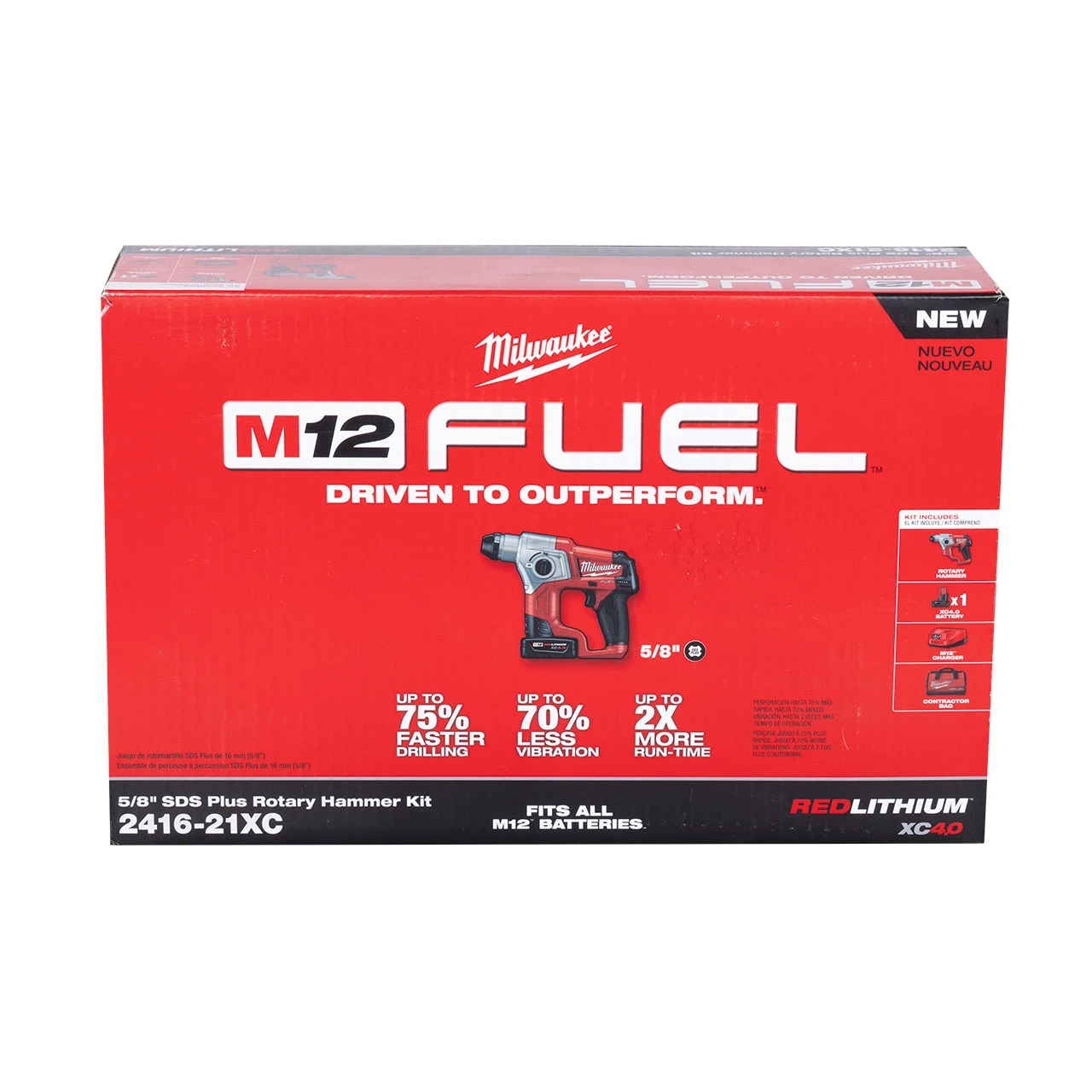 Milwaukee M12 FUEL 5/8” SDS Plus Rotary Hammer Kit (2416-21xc) — product image 3