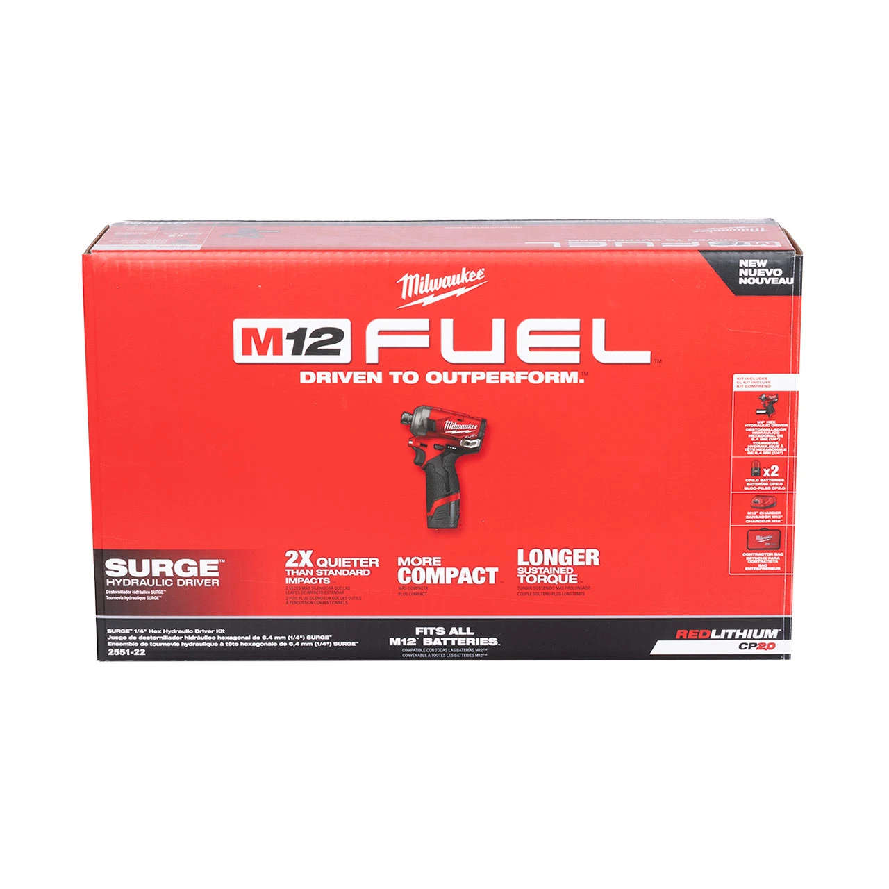 Milwaukee M12 FUEL SURGE 1/4" Hex Hydraulic Driver Kit (2551-22) — product image 3