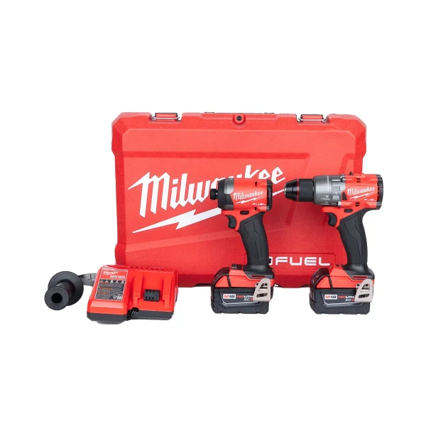 Milwaukee M18 FUEL 2-Tool Combo Kit: 1/2" Hammer Drill & 1/4" Impact Driver (3697-22)