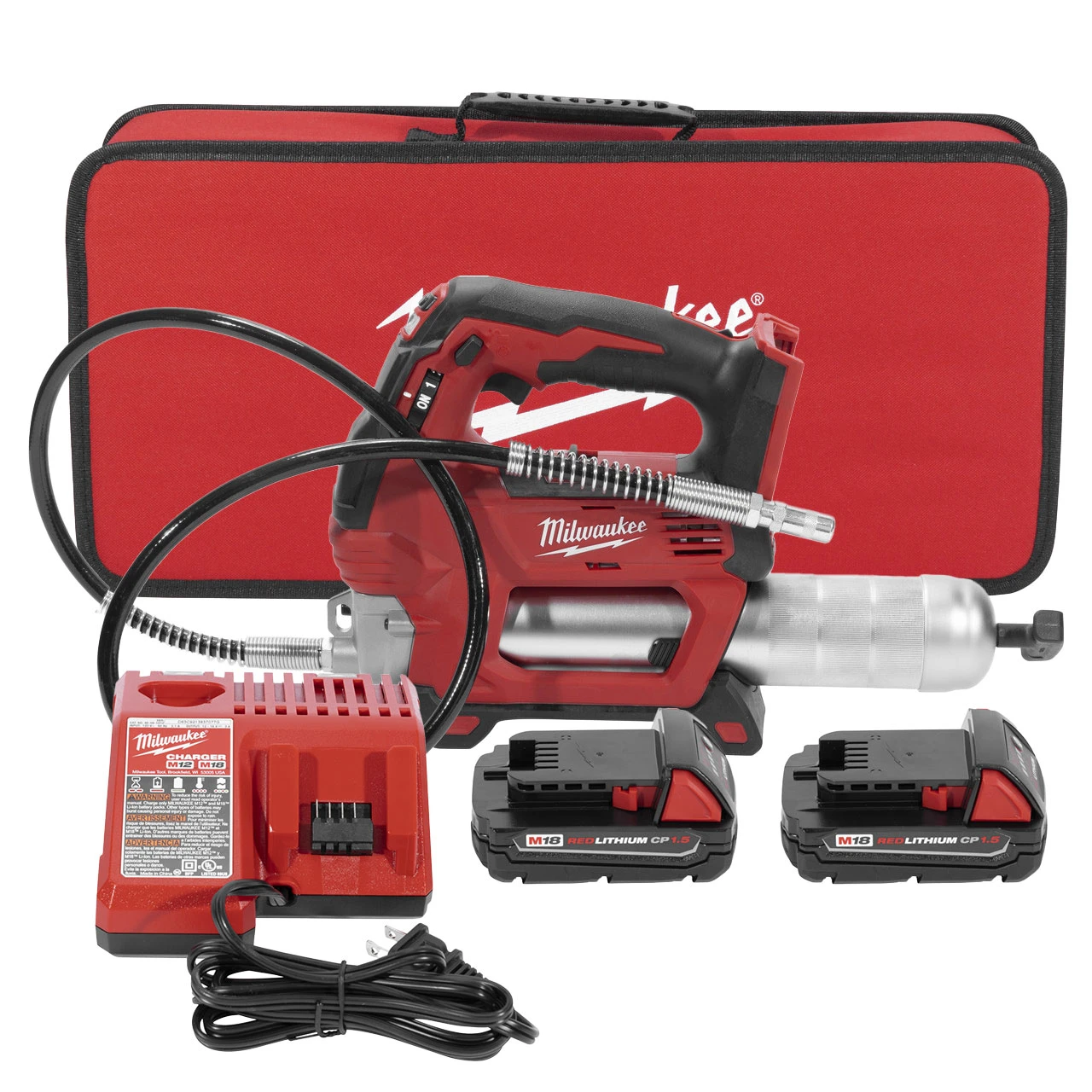 MILWAUKEE M18 GREASE GUN KIT WITH 1.5AH BATTERY CHARGER TOOL CASE (2646-22CT) — product image 10