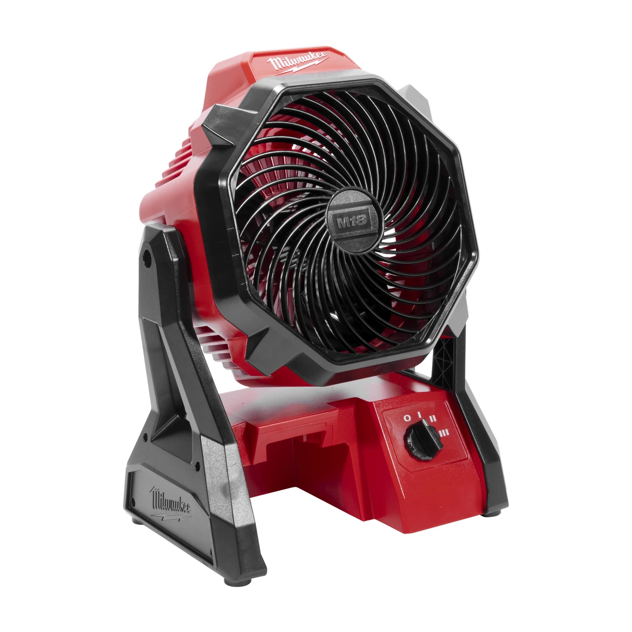 Milwaukee 0886-20 red and black jobsite fan with adjustable support frame
