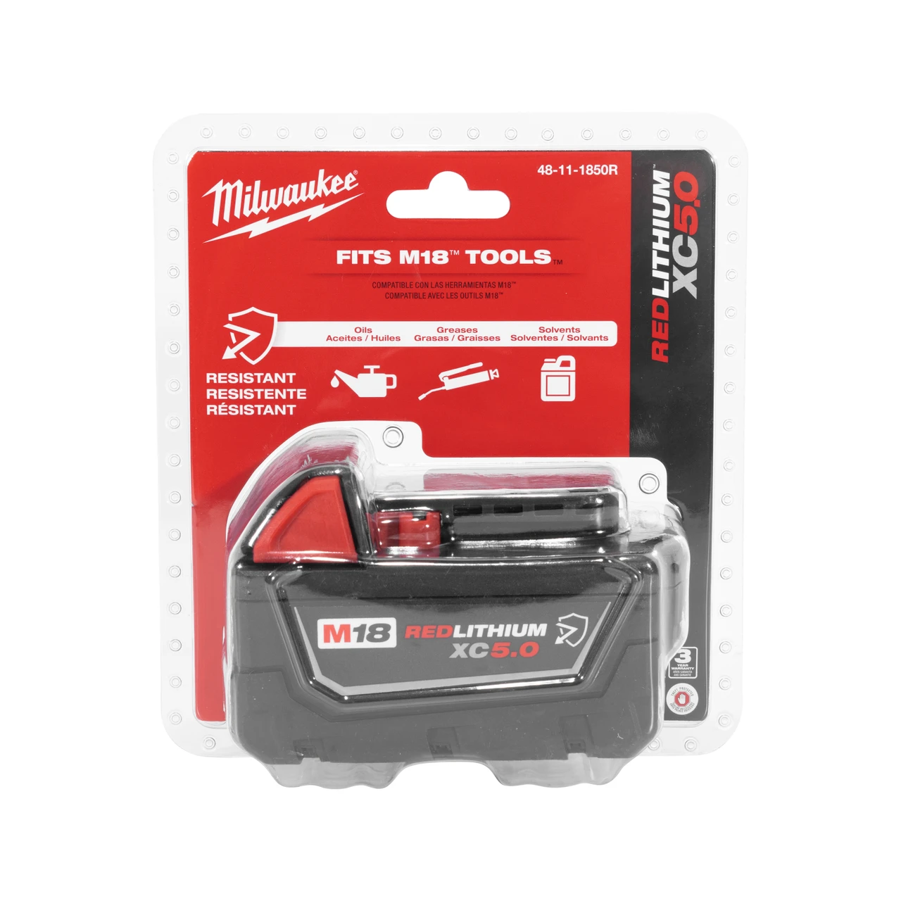 Milwaukee M18 REDLITHIUM XC5.0 Resistant Battery (48-11-1850R) — product image 2