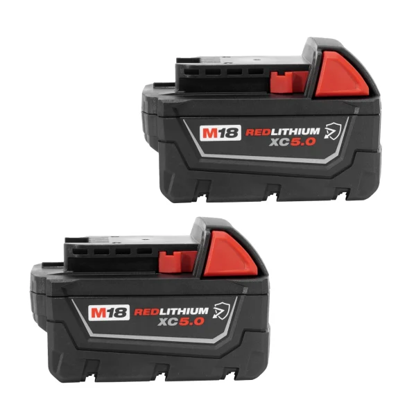 Milwaukee M18 REDLITHIUM XC5.0 Resistant Battery - Pack of 2 (48-11-1850R-2)