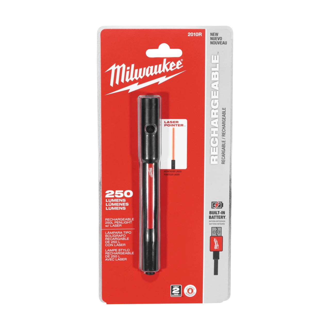 Milwaukee Penlight Flashlight With Laser Pointer 250 Lumen Rechargeable (2010R) — product image 7