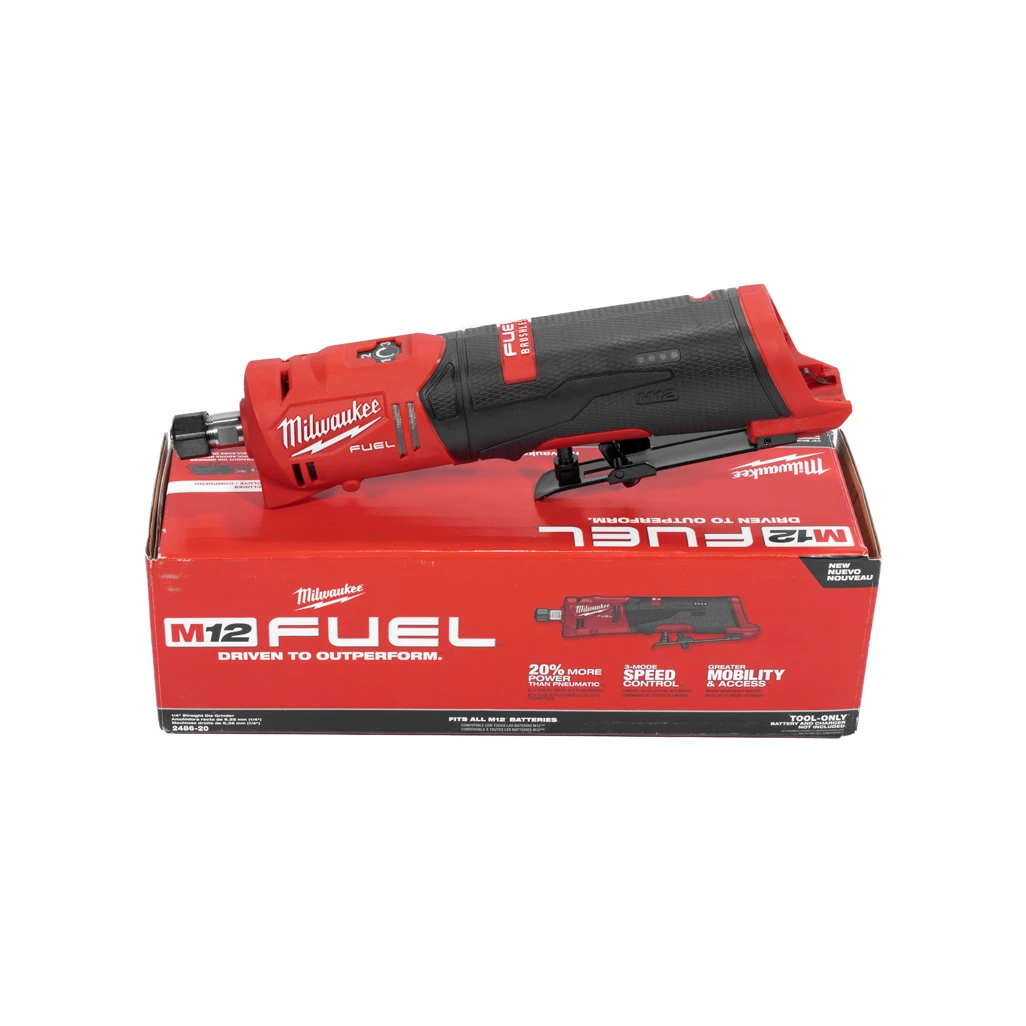 MILWAUKEE STRAIGHT DIE GRINDER 20000 RPM BRUSHLESS MOTOR 12V (2486-20) — product image 5