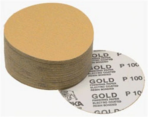 Mirka Abrasives 23-379-100 Gold 6" PSA Autobox Discs, 100/Box, 100-Grit
