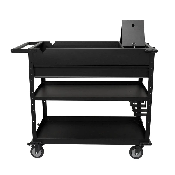 Montezuma MUC4039B 40 in. Steel Tool Cart with Power Tool Holder and Power Strip