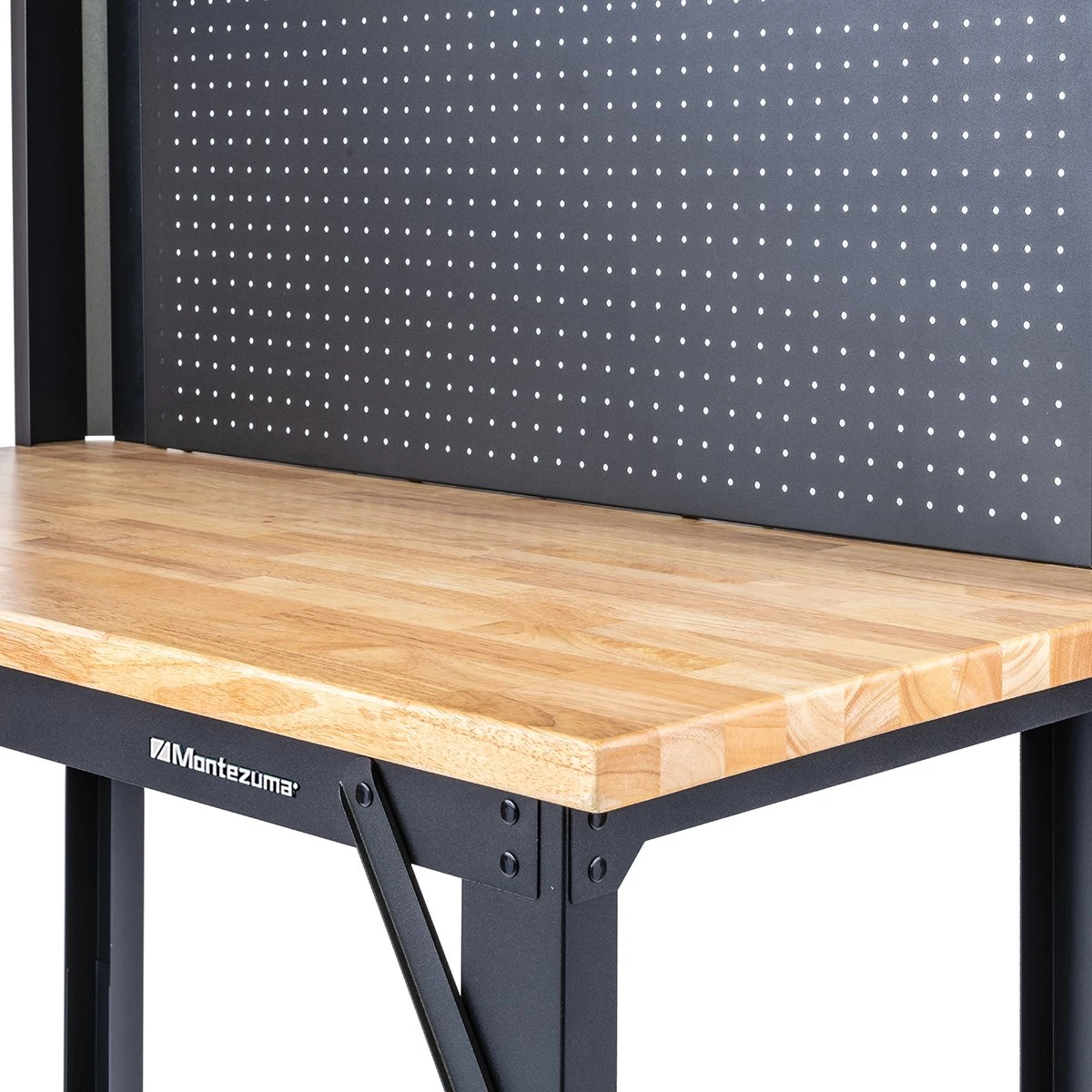 Montezuma MWB482454B 4 ft Adjustable Height Steel Workbench W/Pegboard Back Wall — product image 3