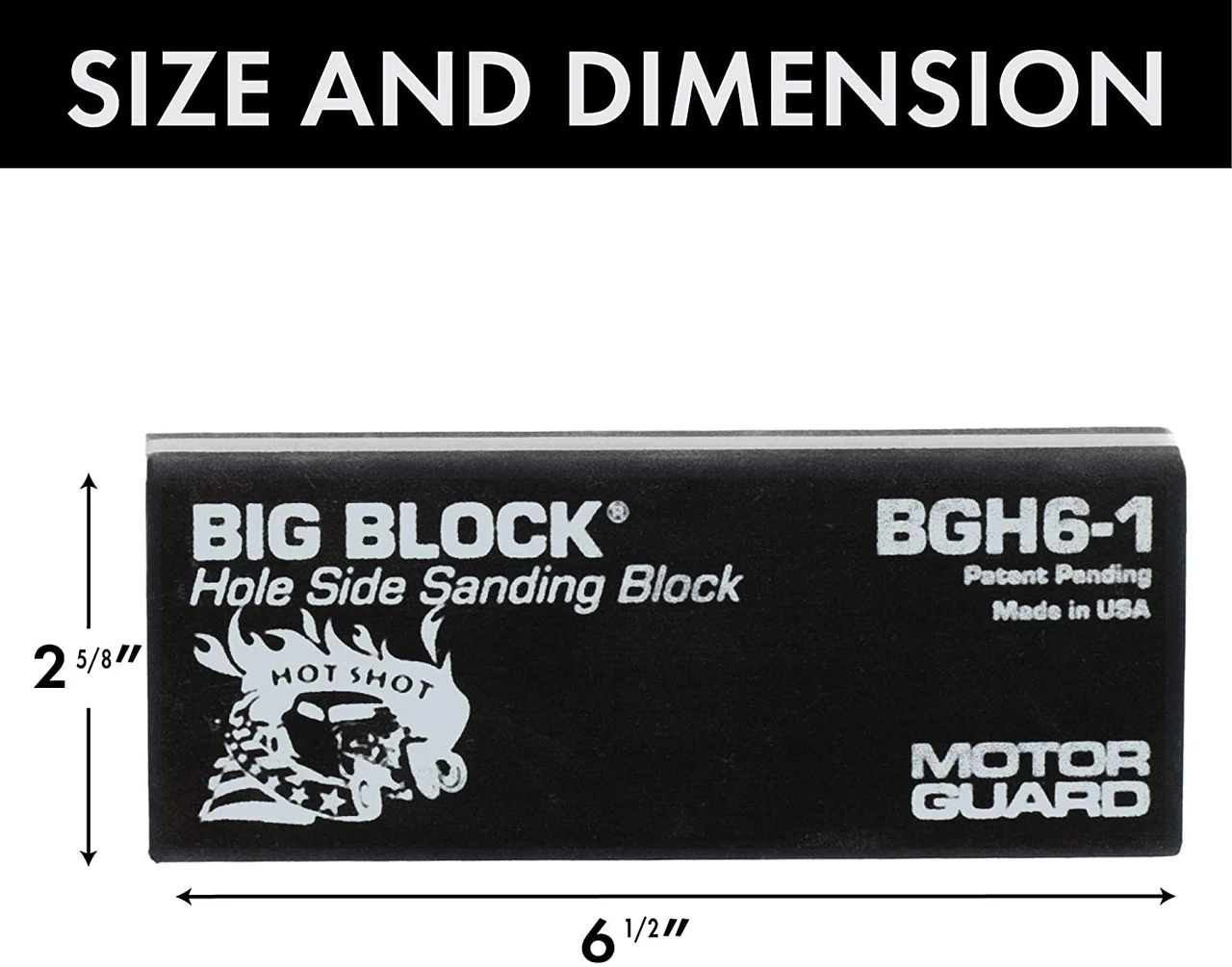Motor Guard BIG-BLOCK SANDING BLOCK, HOLE SIDE, 6-1/2" LENGTH (BGH6-1) — product image 2
