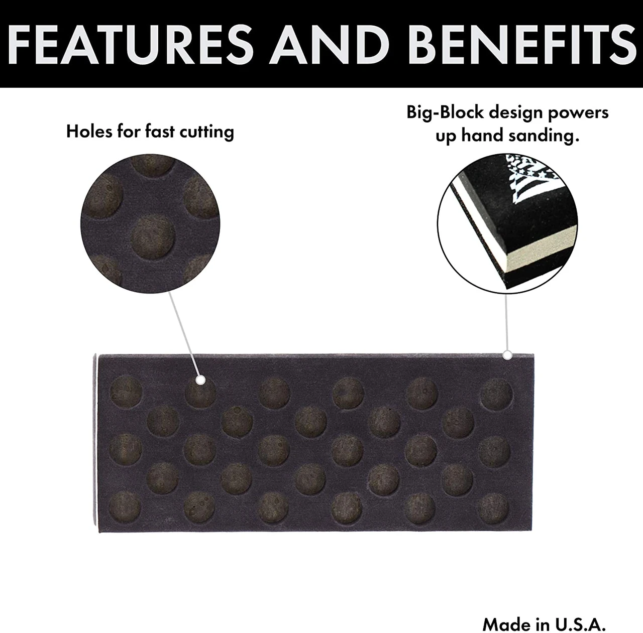 Motor Guard BIG-BLOCK SANDING BLOCK, HOLE SIDE, 6-1/2" LENGTH (BGH6-1) — product image 4