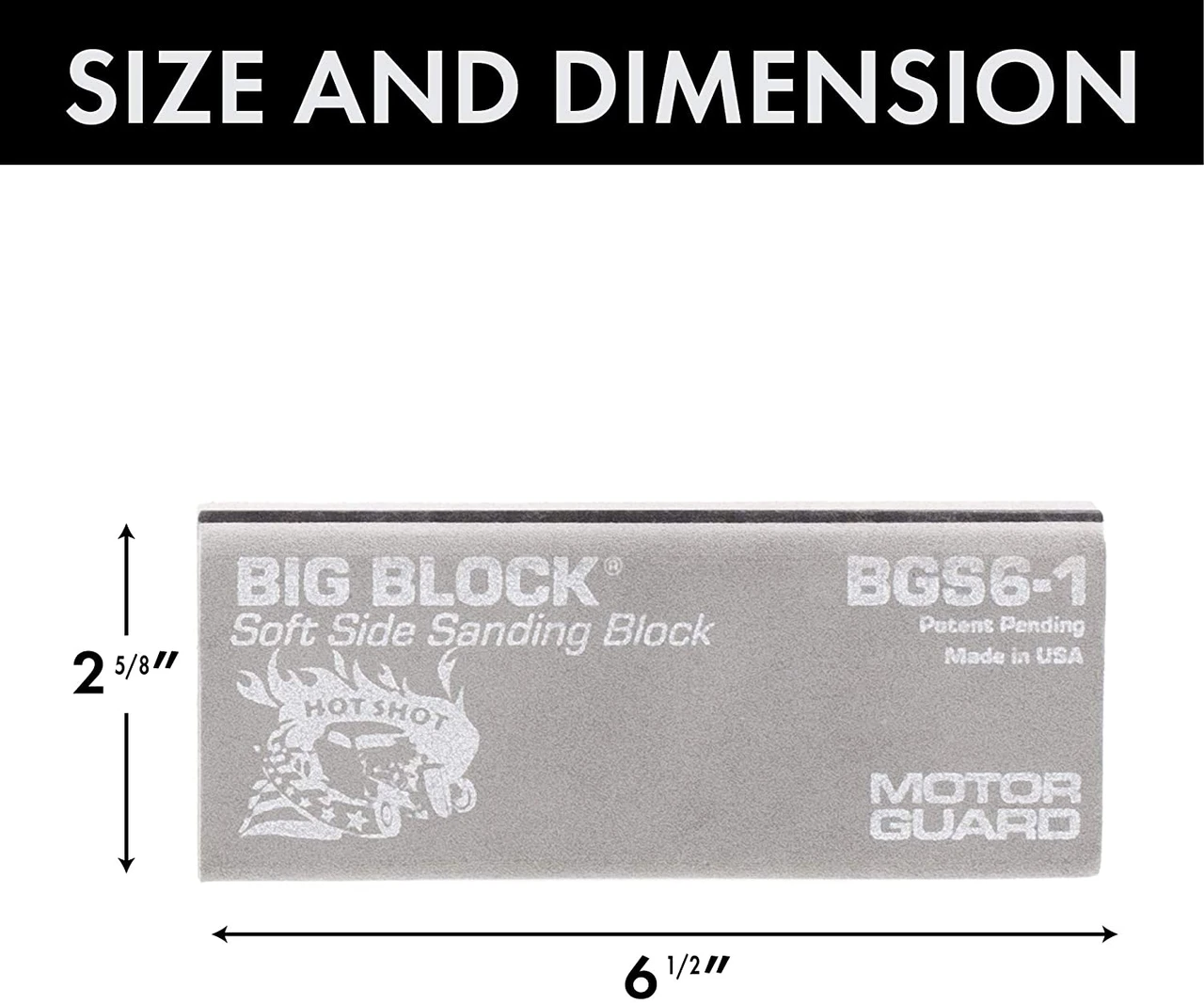 Motor Guard BIG-BLOCK SANDING BLOCK, SOFT SIDE, 6-1/2" LENGTH (BGS6-1) — product image 2