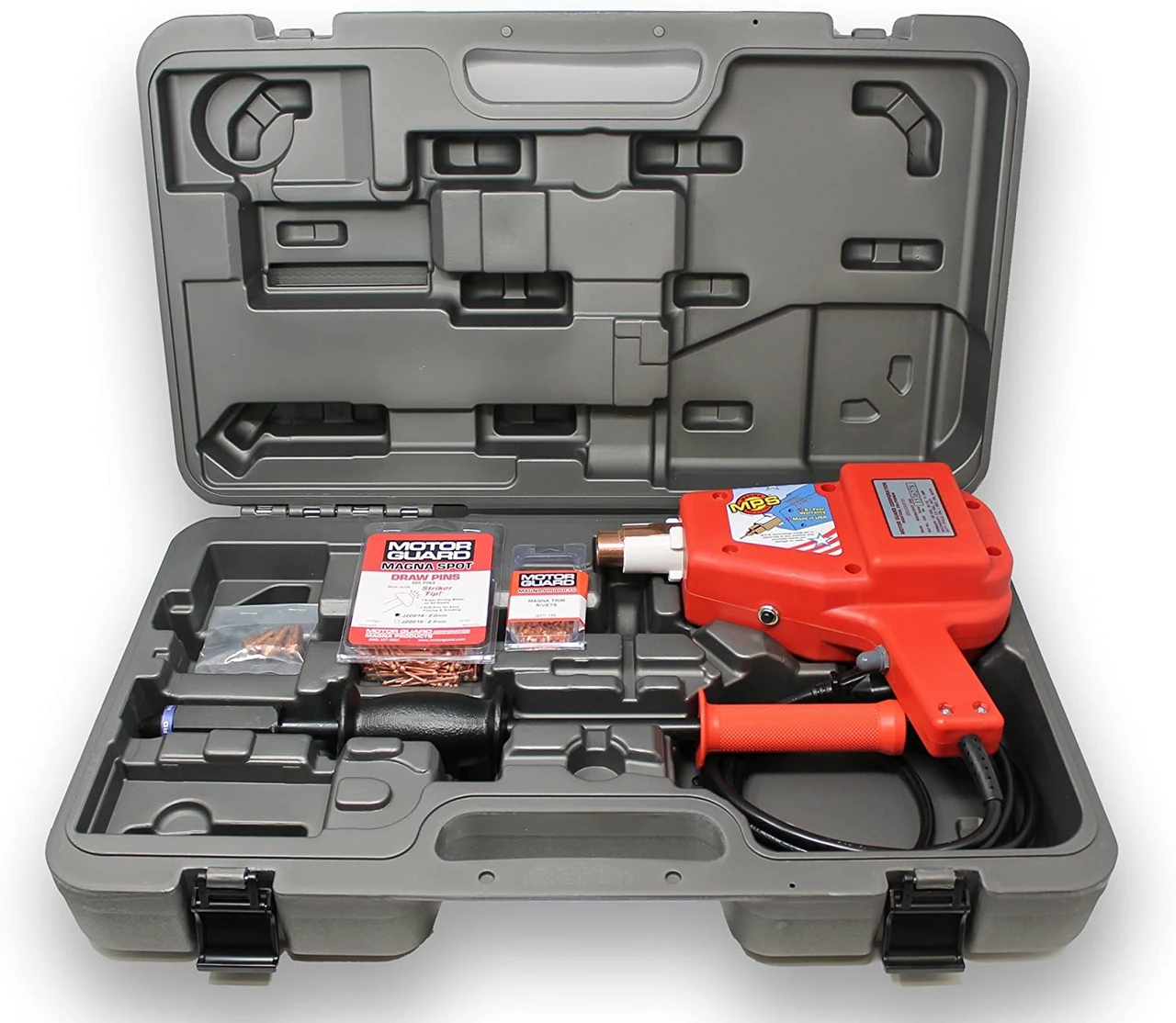Motor Guard MAGNA-SPOT PROFESSIONAL KIT, 120 V (1 Magna-Spot 1500 Gun, 1 Slide Hammer, 1 Molded Case, 3 Electrodes, 500 2.0mm Draw Pins, 150 Rivets) (JO1500) — product image 4