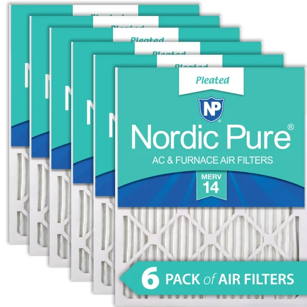 Nordic Pure 12x18x1 Pleated MERV 14 Air Filters 6 Pack (12x18x1M14-6)