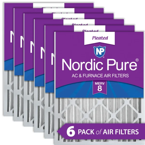Nordic Pure 12x24x4 (3 5/8) Pleated MERV 8 Air Filters 6 Pack (12x24x4M8-6)