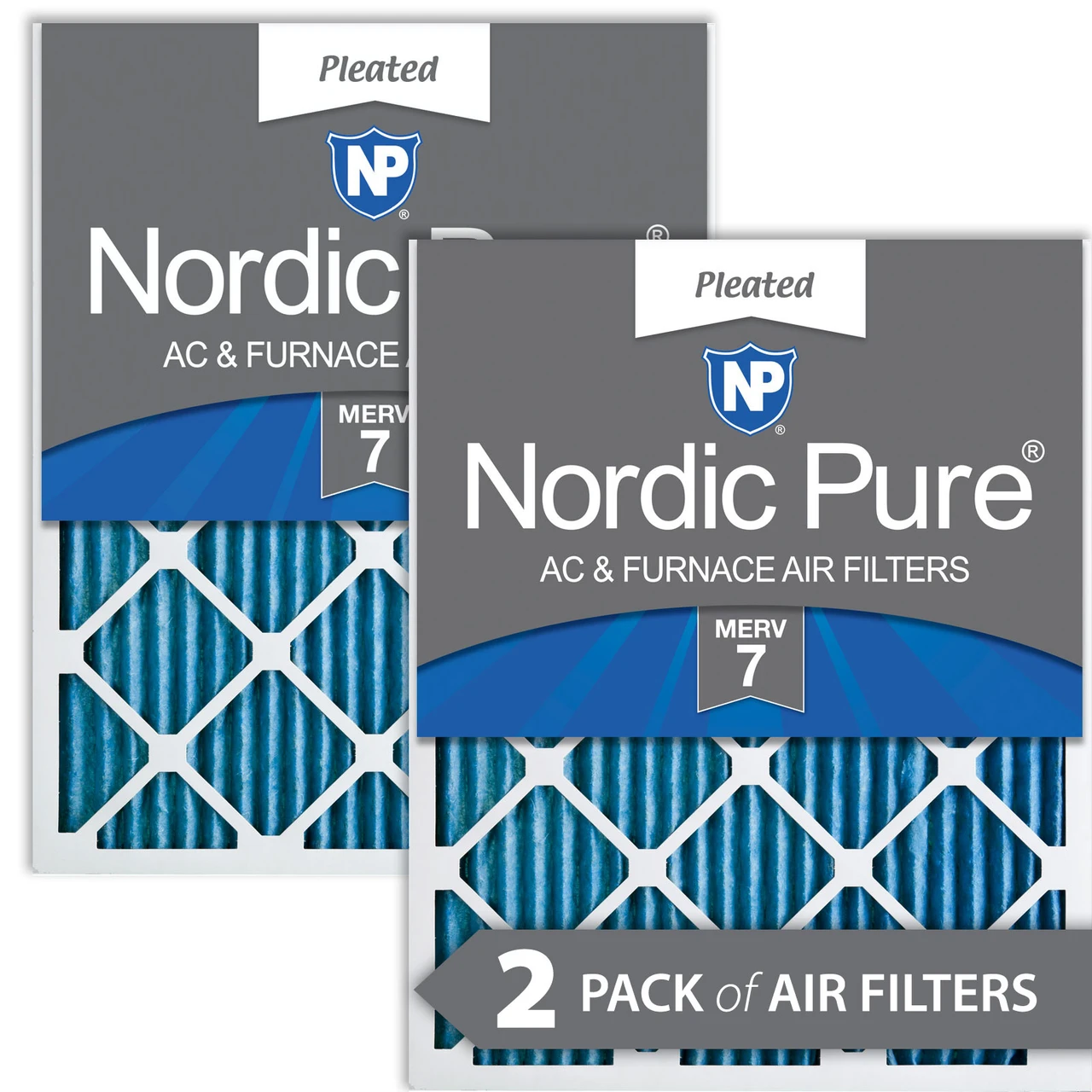 Nordic Pure 12x30x1 (11_7/8x29_7/8) Pleated MERV 7 Air Filters 2 Pack (12x30x1M7-2)