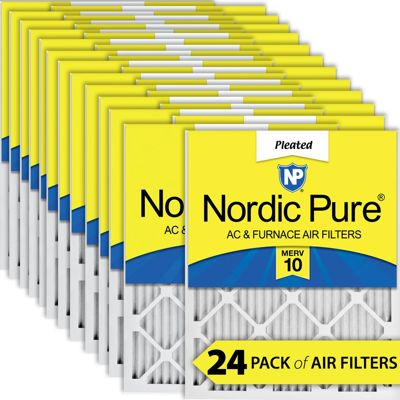 Nordic Pure 14x18x1 Pleated MERV 10 Air Filters 24 Pack (14x18x1M10-24)